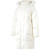 Li Ning Sports Trend Series Casual Simple Solid Color Loose Cold Resistant Warm Outdoor Long Down Jacket Women Outerwear Off-White AYMU192-1
