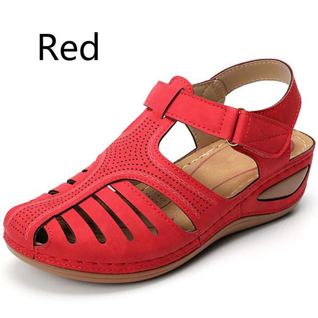 Woman Sandals Summer Vintage Wedge Sandals Casual Cutout Loophole Women Shoes Female Ladies Platform Retro Sandalias Plus Size