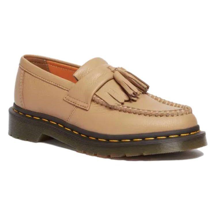 Доктор. Женские лоферы Dr. Martens из кожи с круглым носком, без шнурков, коричневые 31245439