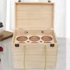 Wooden Wine Bottle Box Hold 6 Bottles Rustic Sturdy Carring Case Holder for Wedding