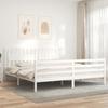 VidaXL Bed Frame with Headboard White 200x200 Cm Solid Wood 3194332