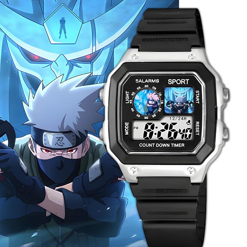 Наруто, Какаши Саске, Аниме Куб, Водонепроницаемые Студенческие Спортивные Электронные Часы, Будильник, Ночник
