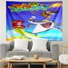 Zig & sharko Print Tapestry, Backdrop, Easy Setup, Ideal for Bedroom, Office & Living Room, with Aesthetic Wall Hanging Decor.
