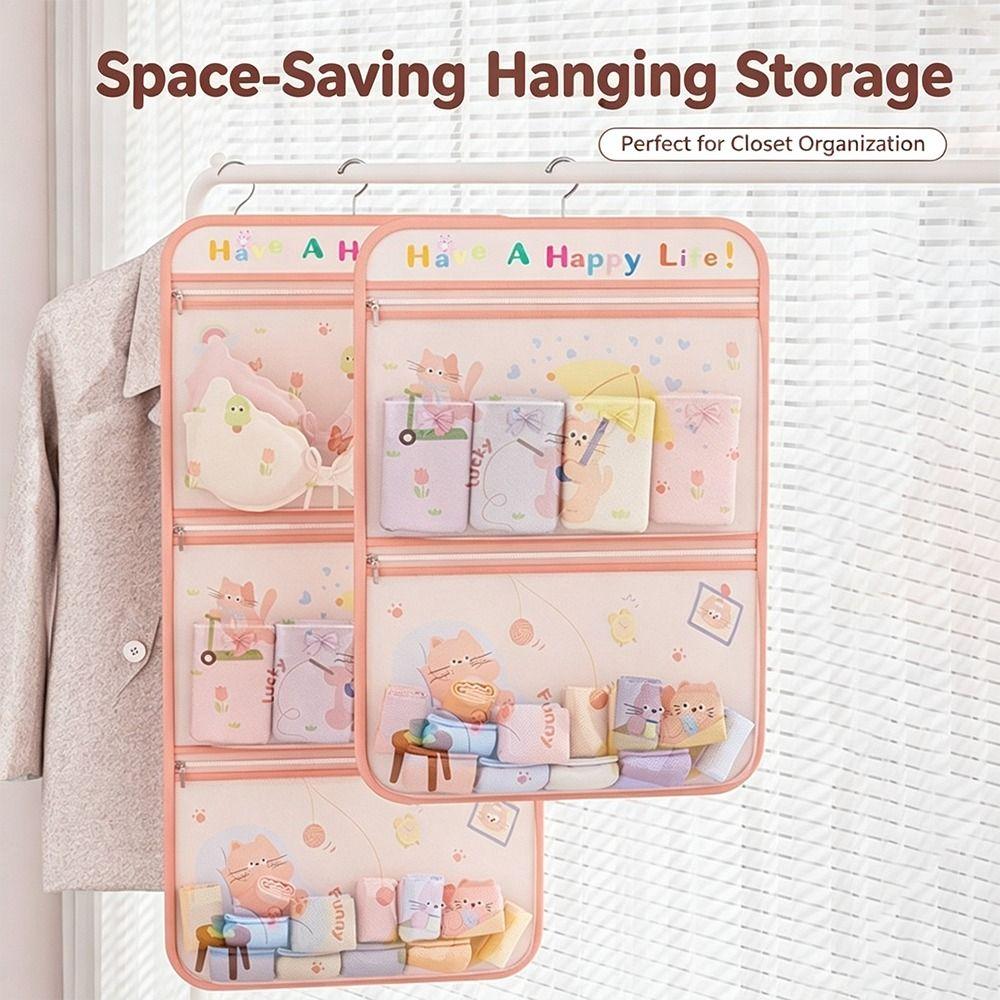 Multi-Layer Wardrobe Organizer Mesh Pockets Underwear Organizer Household Organization