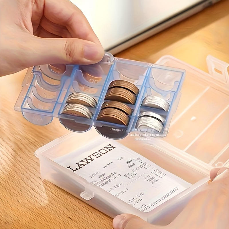 1 шт. Многофункциональная коробка для хранения монет с синим или черным внутренним кейсом для организации коллекционных монет Домашний Офисный Аксессуар