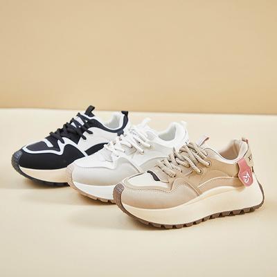 Женские кроссовки для бега, повседневные нескользящие кроссовки на толстой платформе, прогулочная обувь со шнуровкой, удобные спортивные теннисные туфли из искусственной кожи для женщин