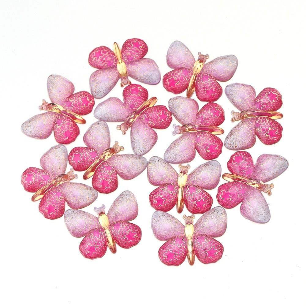 Two-tone Gradient Butterfly Beads For DIY Necklace Bracelet Jewelry Making Accessories