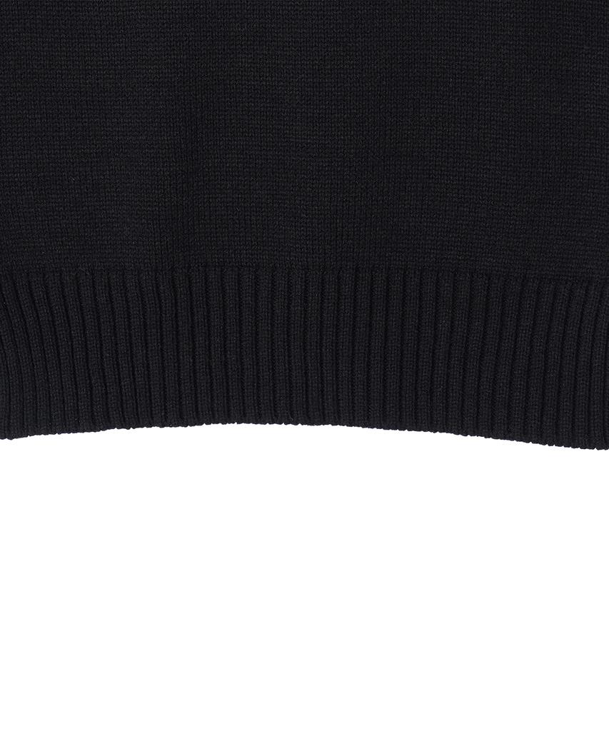 HARDCORE HAPPINESS Moonlight Logo Round Neck Knit_Black