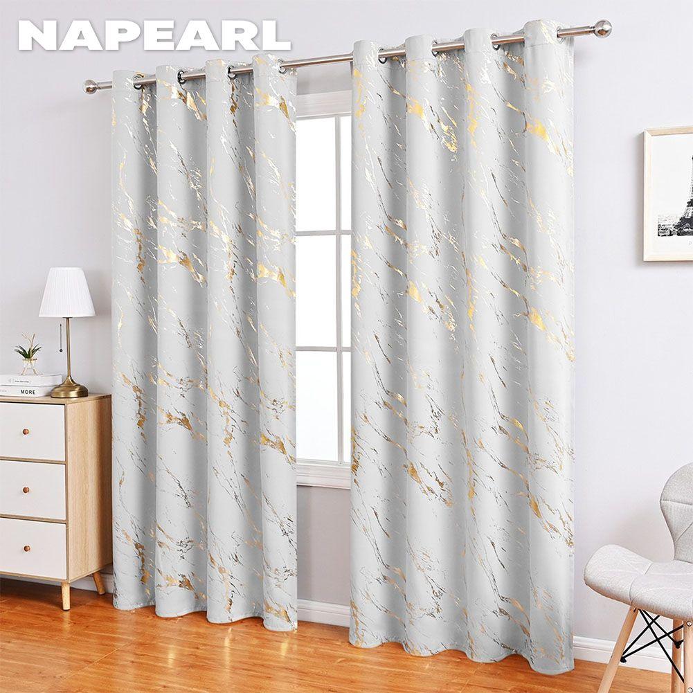 1 шт. NAPEARL 80% Затемняющие Модные и Минималистичные Шторы с Золотой и Мраморной Текстурой для Гостиной Спальни Балкона Окна Домашний Декор