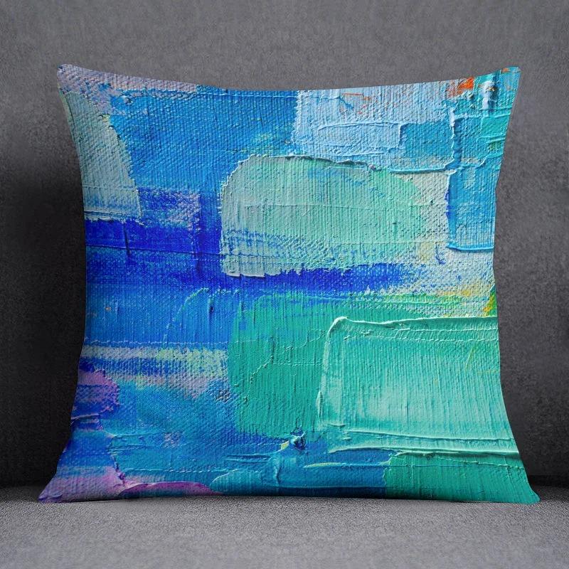 Colorful Oil Painting Pattern Pillowcase Car Ornaments Office Living Room Home Pillowcase