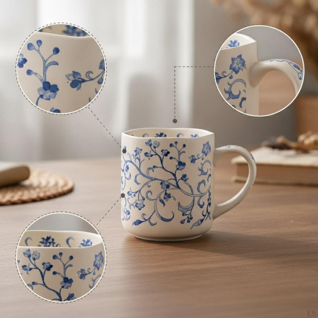 Cup 500ml Ceramic Coffee Mug Drinking Tea with Ergonomic Handle And Matte Finish for