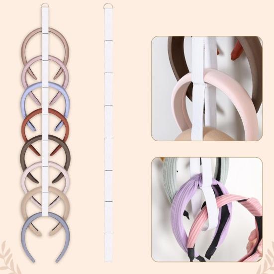 Girl Headband Holder Organizer 24-Slot Hanging Hairband Storage Rack High-Density Elastic Hair Hoop Display Stand