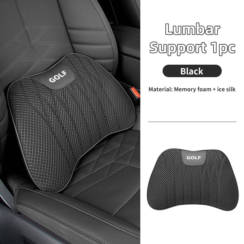 WET1 Car Headrest Lumbar Pillow Auto Neck Support Accessory For Volkswagen VW Scirocco Jetta Beetle Golf 4 5 6 Passat Polo B5