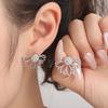 New Creative Hollow Lotus-shaped Flower Full Crystal Double Side Back Post Hanging Stud Earrings for Women Jewelry