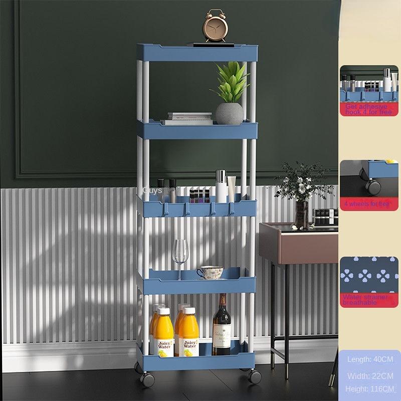3 4-уровневые полки для хранения тележек на колесиках Многофункциональная тележка для хранения с колесами Простая сборка для ванной комнаты, кухни
