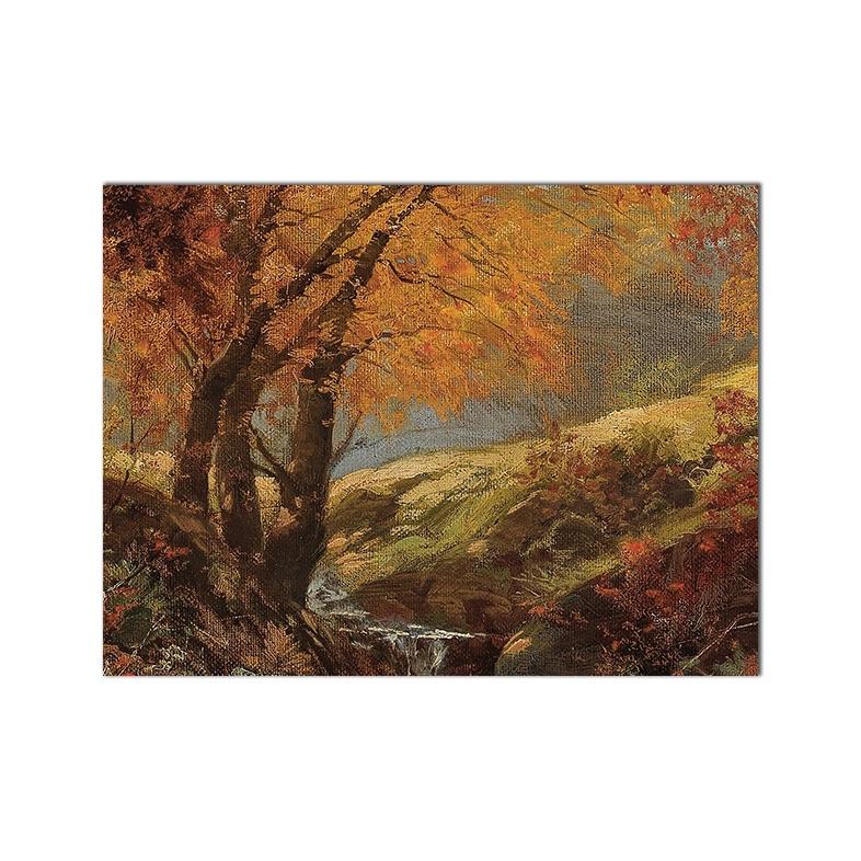 Country Nature Landscape Poster Oil Painting Vintage Canvas Print Country Green Wall Art Picture Farmhouse Room Decoration