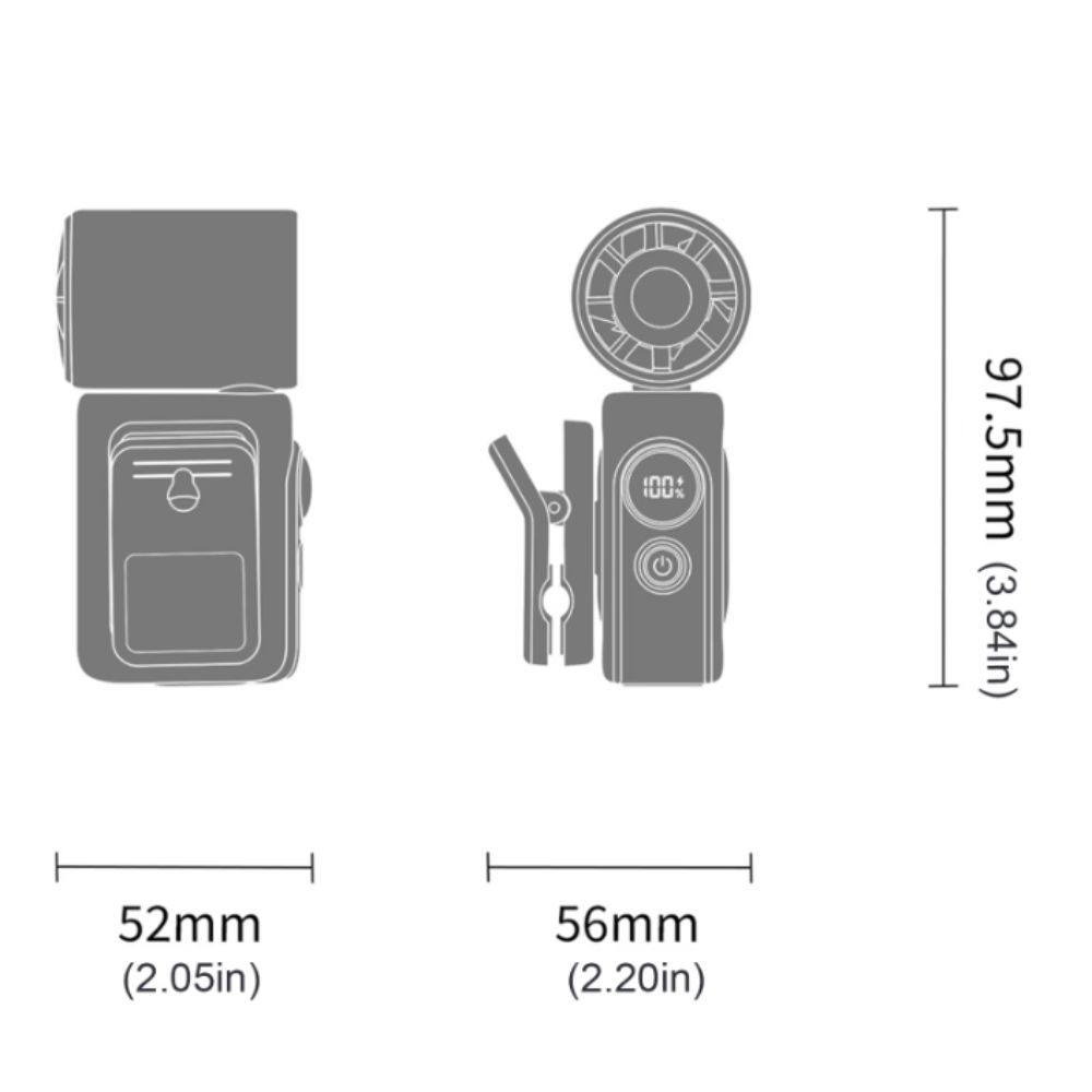 Turbo Speed Personal Cooling Fans LED Display USB Rechargeable Fan Cooling Mini Fan  Travel