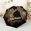 Elvis Personalized Text Umbrella Compact Travel Automatic Umbrella Compact Durable 8-Rib Foldable Design for Outdoor Daily Use Fashionable Accessory