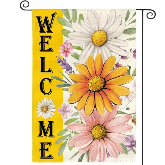 Double-Sided Garden Flag for Porch 12x18 Inch Fade-Resistant Spring Floral Butterfly Print Decorative Flag for Outdoor Yard Patio Mailbox Seasonal