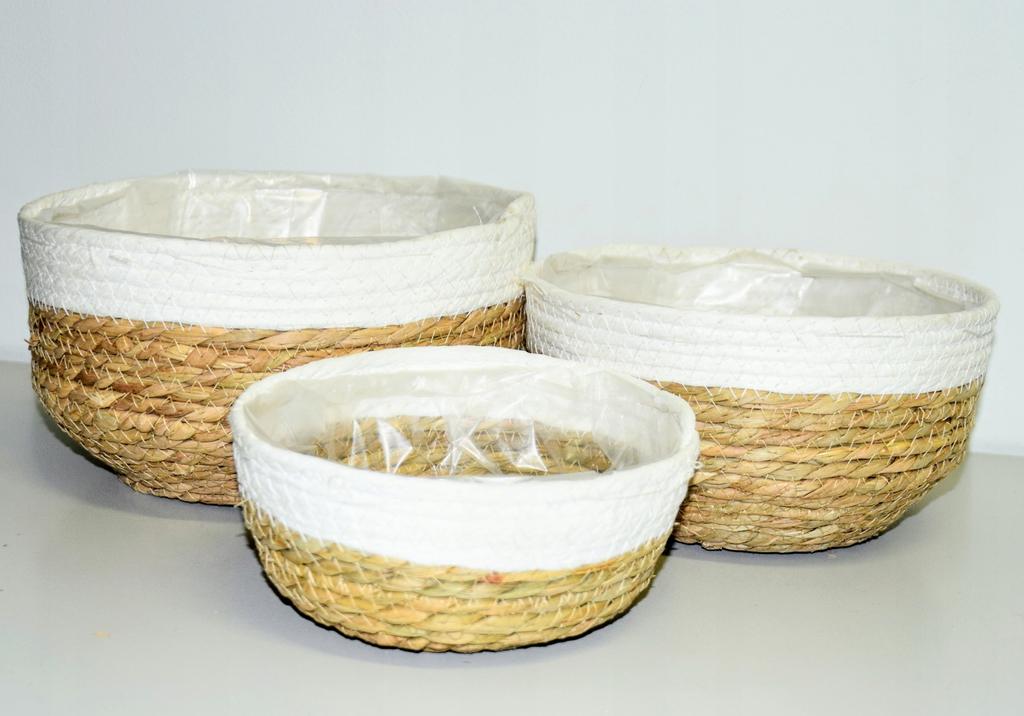 Baskets Set of 3 Seagrass Diameter 24/20.5/17cm