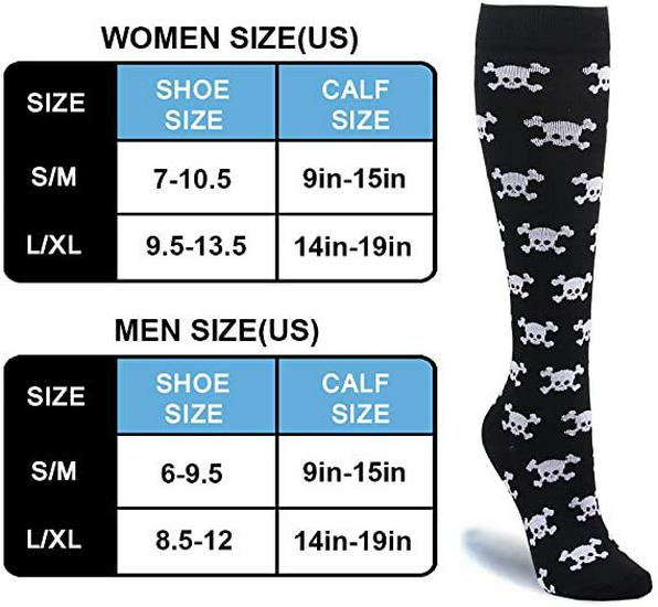 Женские летние компрессионные носки с черепом для езды на велосипеде