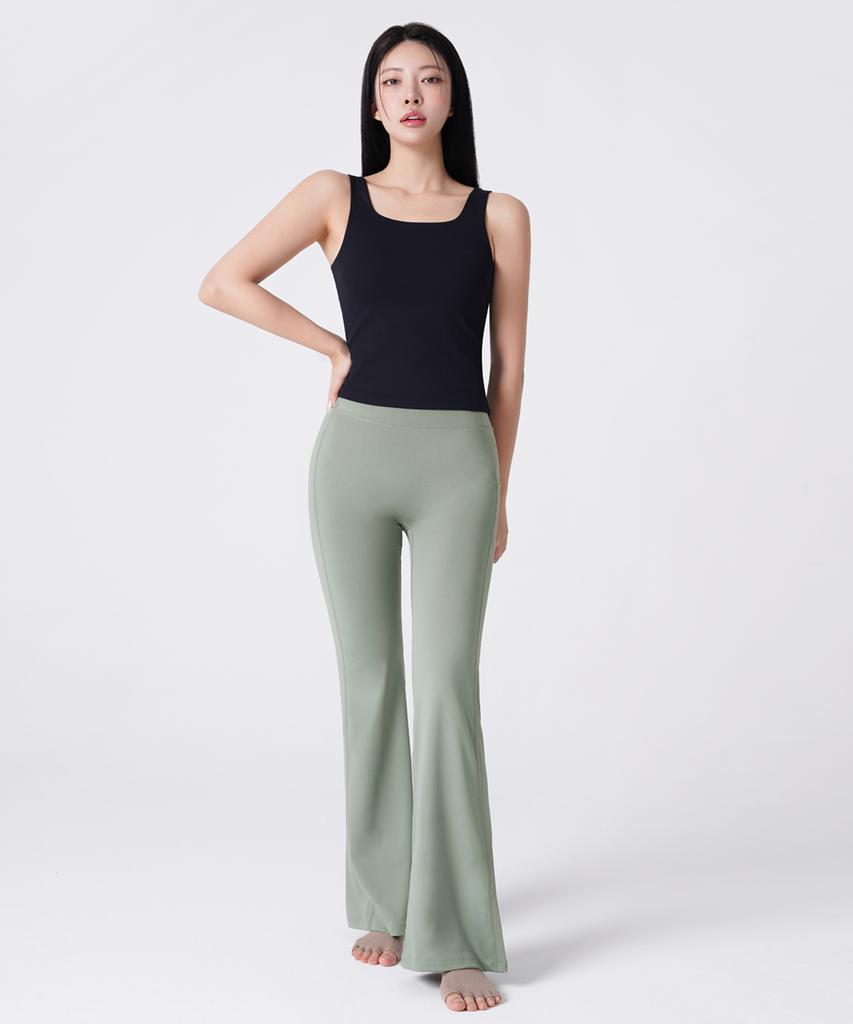 SKULLPIG Soft Perfect Fit Bootcut Pants Misty Green (Basic/Long)