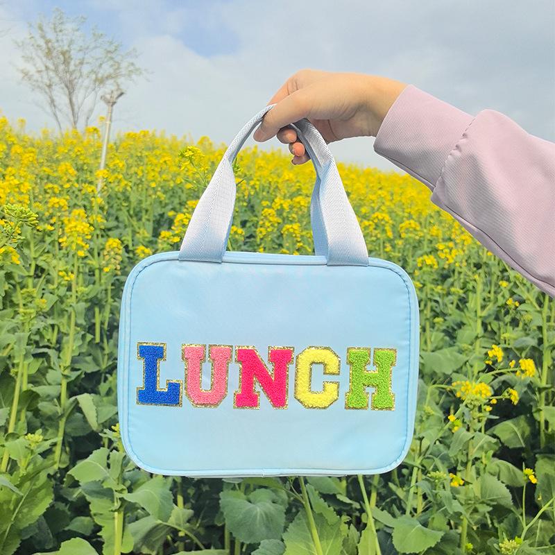 Foldable Waterproof Nylon Lunch Bag with Insulated Aluminum Foil for Kids