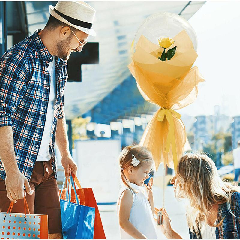 Праздничное светодиодное украшение "Роза в надувном шаре"