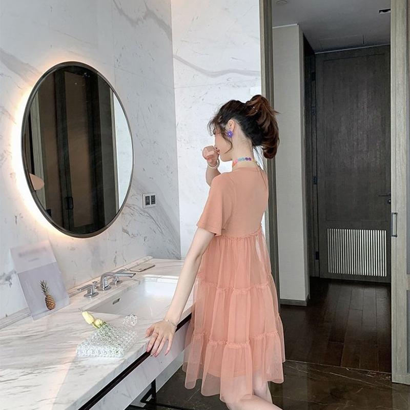 Summer Dress Loose Thin Short-sleeved Top Mid-length Summer Dress