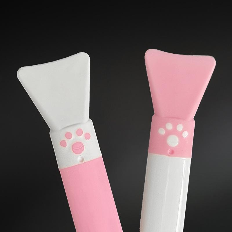 Cute Double Head Silicone Facial Mask Brush 2 In 1 Soft Head With Scraper Integrated Dual-Use Mud Stirring Stick DIY Beauty Tool