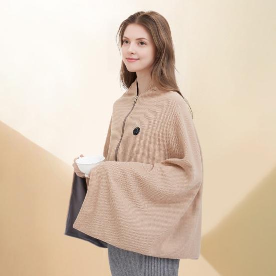 USB Powered Heating Shawl Cordless Electric Blanket Zippered Heating Scarf Winter Warm Wrap for Women Travel Office Home