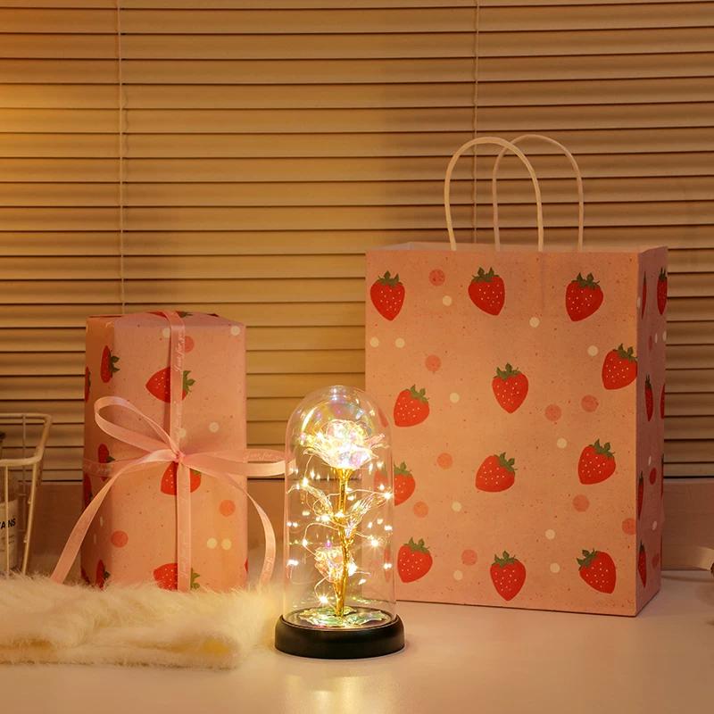Eternal bouquet rose night light ornament bedroom decoration birthday gift girls girls children senior sense Qixi Festival