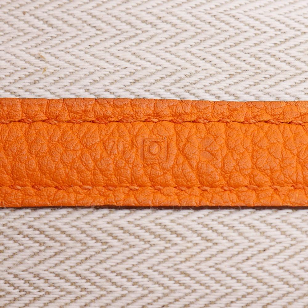 HERMES Garden party 36 PM Tote Bag Orange Negonda Women Used