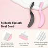 2 шт. Инструмент-разделитель для ресниц – Складная расческа для ресниц для идеального разделения ресниц и нанесения туши (Черный и розовый)