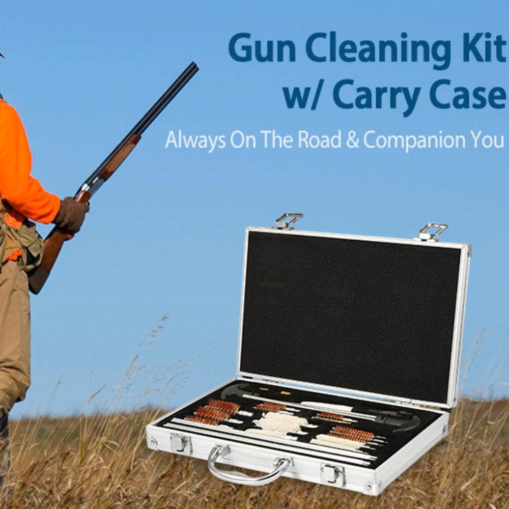 Набор для ухода за оружием класса люкс — усовершенствованные инструменты для чистки в прочном футляре для переноски — базовый уход за охотничьими винтовками, пистолетами и ружьями
