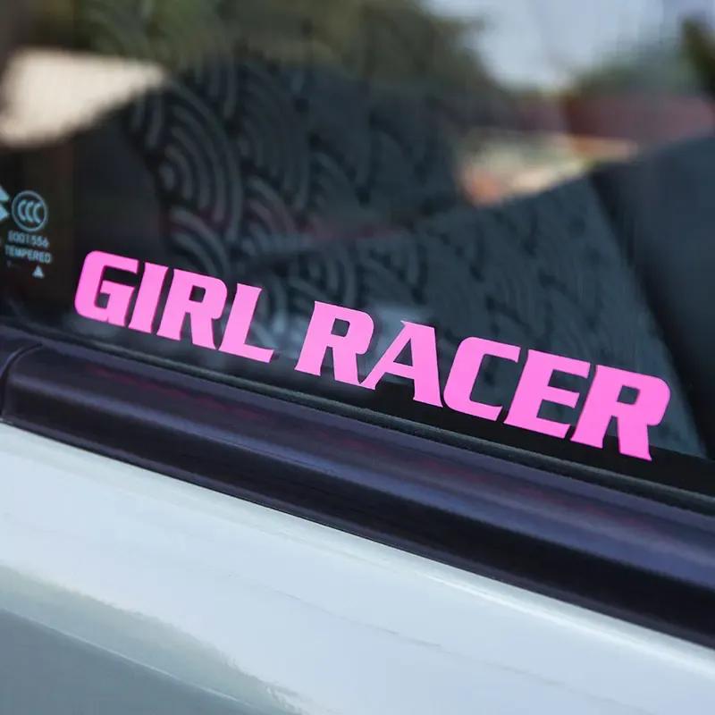 GIRL RACER Наклейки на машину для тюнинга Автомобильное окно Съемные виниловые наклейки Маслостойкое украшение Мотоцикл Отделка бензобака Знак для водителя-женщины