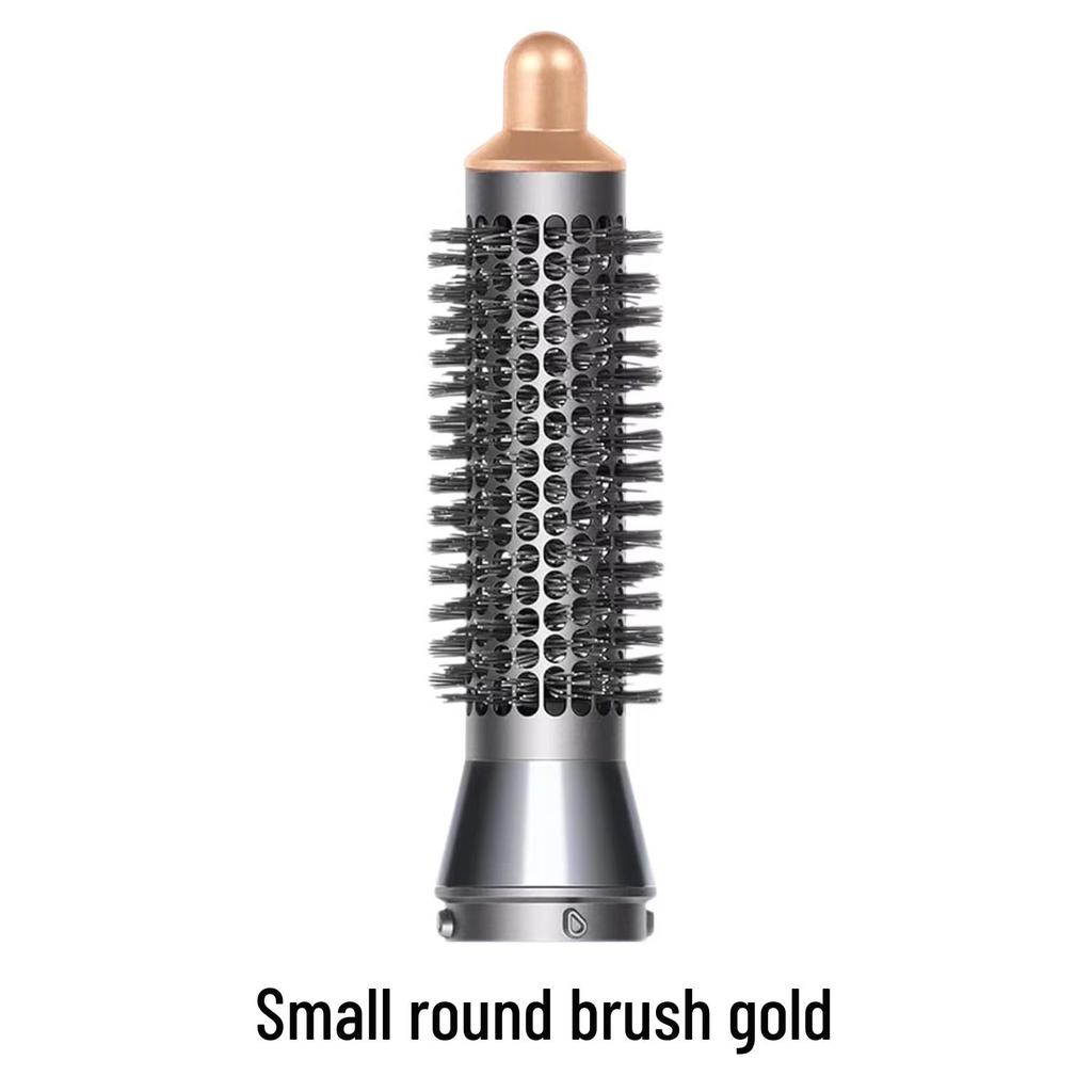 Аксессуары для щипцов для завивки Dyson: Трубка для завивки, насадка для ветра, диффузор для предварительной укладки, расческа и инструмент для укладки.