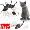 12Pcs Fur Mouse Squeaky Sound Mice Rat Toy For Pet Cat Kitten Puppy Playing