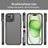 For iPhone 15 Case Drop Proof Airbags Frosted Translucent PC+TPU Phone Back Cover