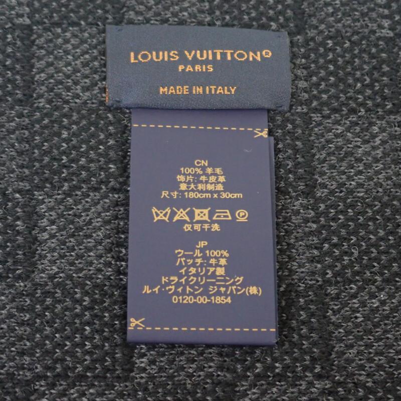 Louis Vuitton M77988 Шарф черный шерстяной мужской