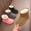 Children's Snow Boots Suede Warm Cotton Shoes Children's Universal Short Boots