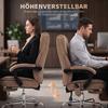 Ergonomic Office Chair with Massage Function, Footrest, Swivel, Rollable, Brown