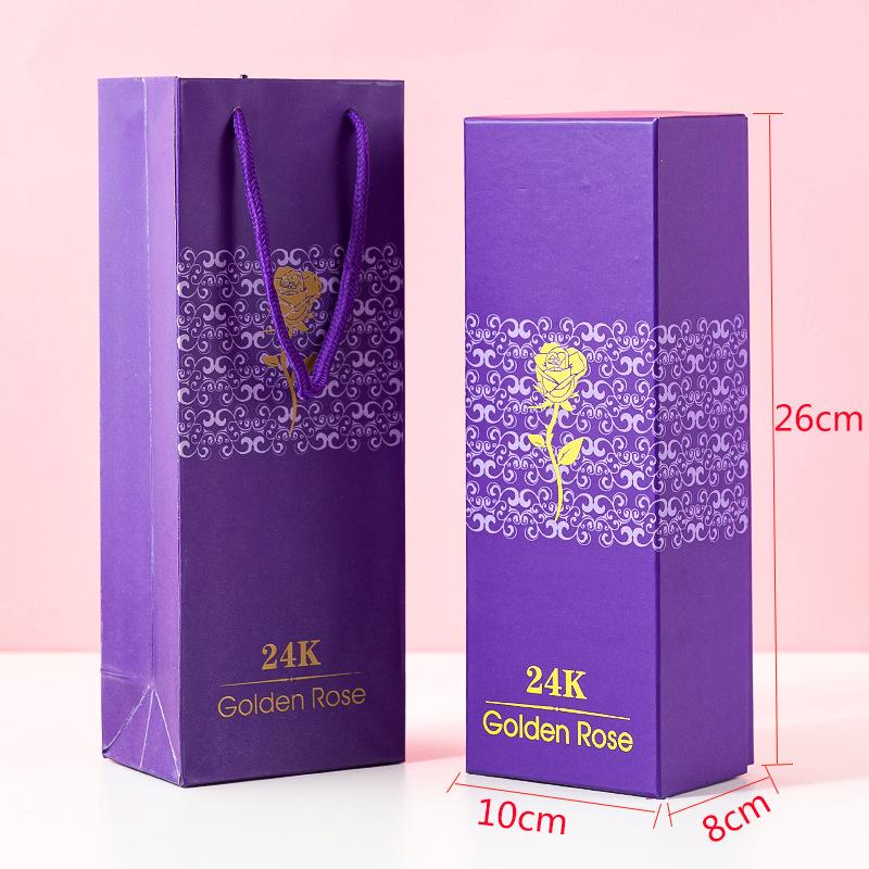 Подарочная коробка с розой из 24-каратной золотой фольги, подарок на День святого Валентина, рождественский подарок, мероприятие, маленькие подарки
