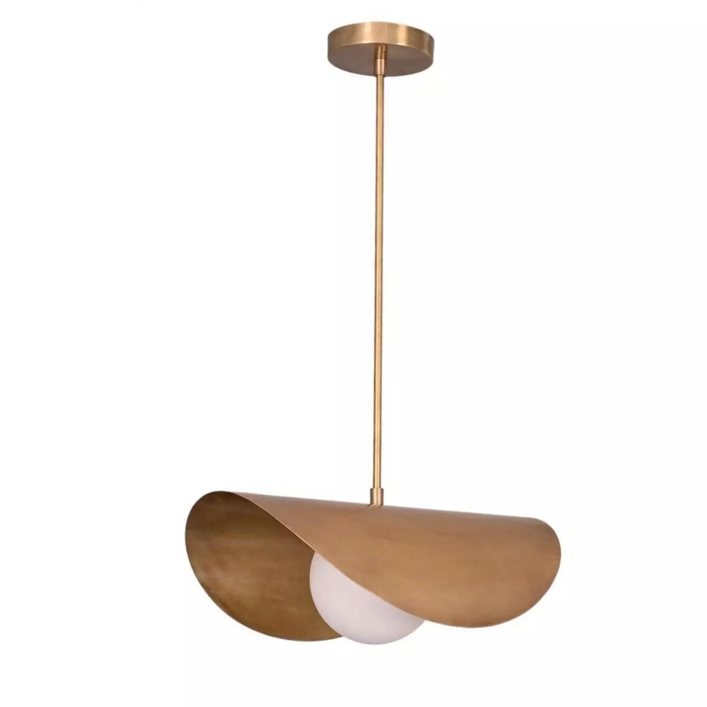 1 Light Globe Curved Dome Mid Century Brass Sputnik Chandelier Light Fixture