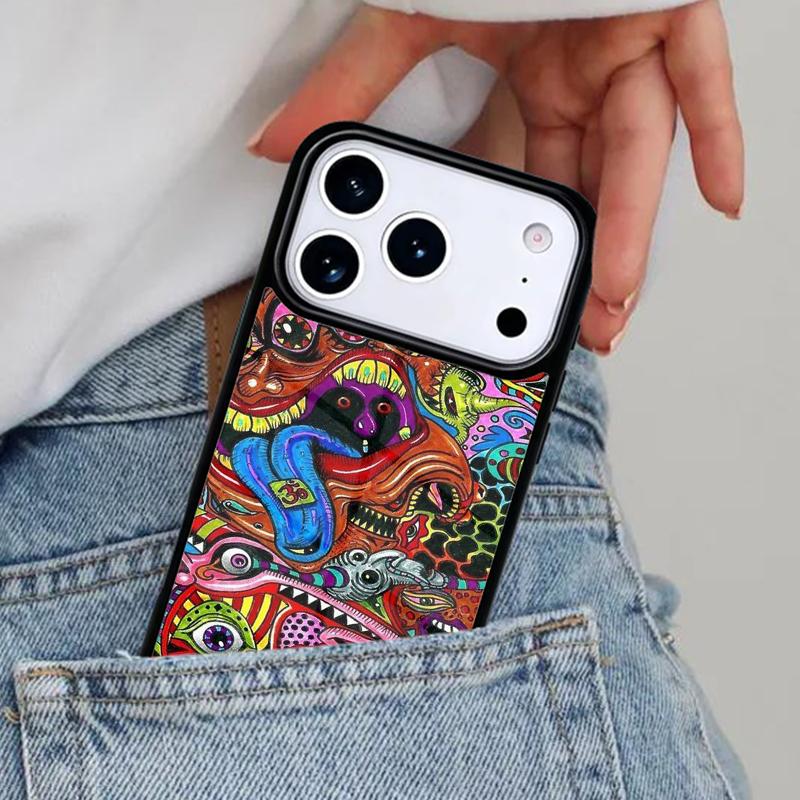 Хиппи Хиппи Психоделическое Искусство Чехол для Телефона для iPhone 16e 15 14 13 12 17 Pro Max Plus Air 17pro Чехол Coque
