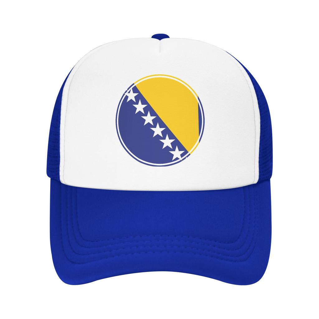 Bosnia and Herzegovina Flag Mesh Baseball Cap Unisex Women HipHop Trucker Worker Cap Hat Adjustable Summer Trucker Caps
