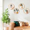 4pcs/Set Crafts Pendants Hollow Pattern Decorative Circular Design Living Room Abstract Art Wall Hanging Home Decoration