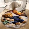 1pc Anime Design Round Carpet - Cute Teddy Bear and Bunny Print Chair Mat for Office, Home Decor, Living Room, Bedroom, Game Room Decoration.K003