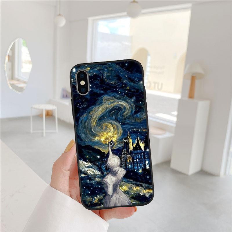 AQ98 Starry Night Van Gogh Painting Soft Shell Phone Case for Redmi Note 13 14 Pro+ Plus A3 A3X 13X 13C 13R 14S 14C 14R