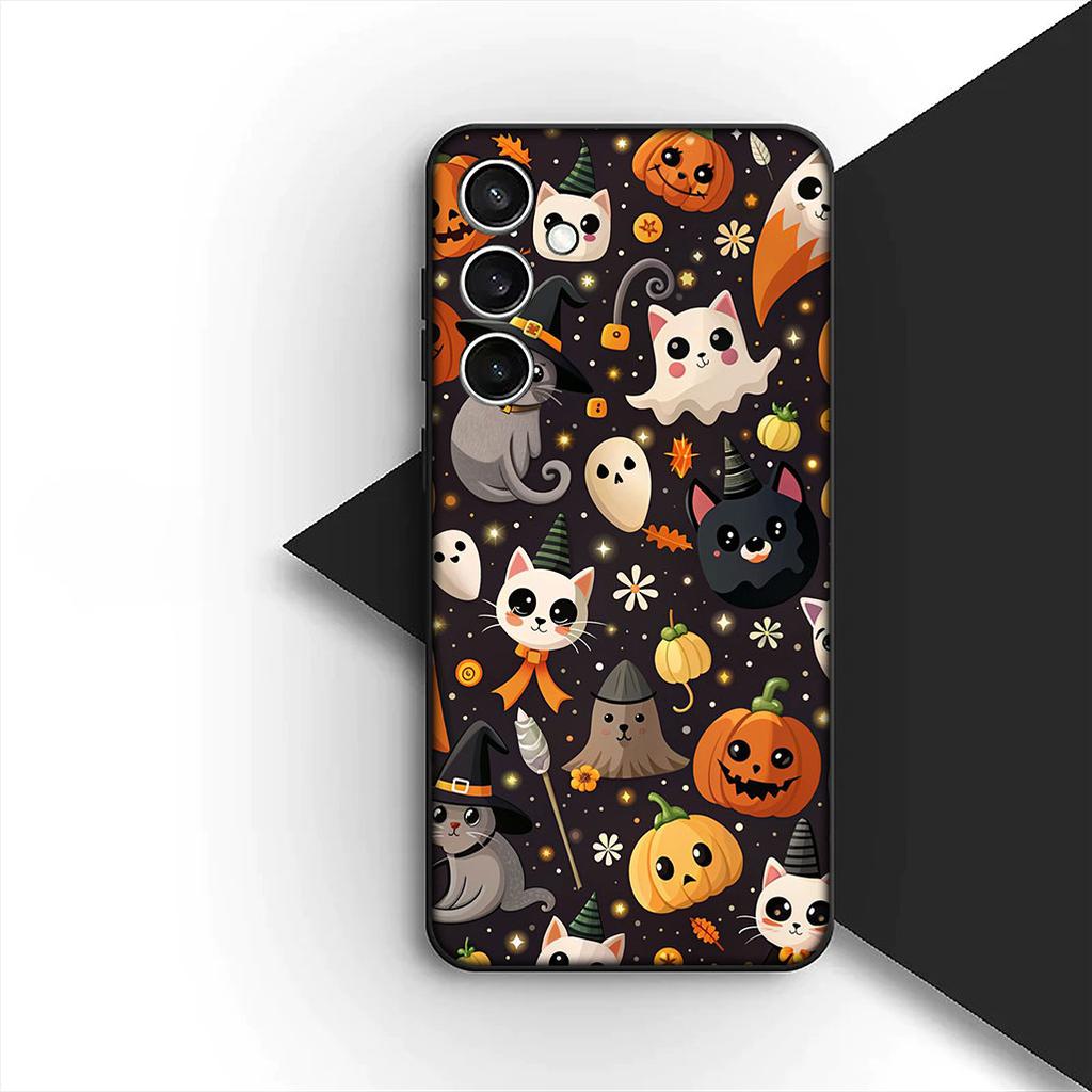 Чехол для Xiaomi Poco C75 C65 C85 X7 X6 M8 F7 F8 Ultra F6 Pro Чехол для телефона Мягкий чехол с маленьким призраком Тыква на Хэллоуин Цветок